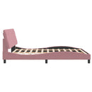 sengeramme uden madras 160x200 cm fløjl pink