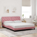 sengeramme uden madras 160x200 cm fløjl pink