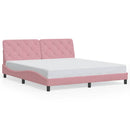 sengeramme uden madras 180x200 cm fløjl pink