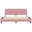 sengeramme uden madras 180x200 cm fløjl pink