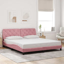 sengeramme uden madras 180x200 cm fløjl pink