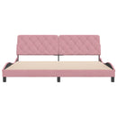 sengeramme uden madras 200x200 cm fløjl pink