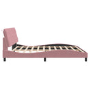 sengeramme uden madras 200x200 cm fløjl pink
