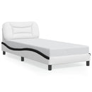sengeramme uden madras Hvar 90x200 cm kunstlæder hvid og sort