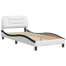 sengeramme uden madras Hvar 90x200 cm kunstlæder hvid og sort