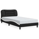sengeramme uden madras Hvar 100x200 cm kunstlæder sort og hvid
