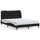 sengeramme uden madras Hvar 140x190 cm kunstlæder sort og hvid