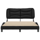 sengeramme uden madras Hvar 140x190 cm kunstlæder sort og hvid