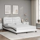 sengeramme uden madras Hvar 140x190 cm kunstlæder hvid og sort