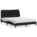 sengeramme uden madras Hvar 140x200 cm kunstlæder sort og hvid