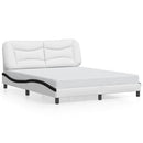 sengeramme uden madras Hvar 160x200 cm kunstlæder hvid og sort