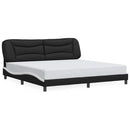 sengeramme uden madras Hvar 200x200 cm kunstlæder sort og hvid