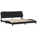 sengeramme uden madras Hvar 200x200 cm kunstlæder sort og hvid