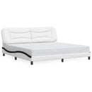 sengeramme uden madras Hvar 200x200 cm kunstlæder hvid og sort