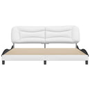 sengeramme uden madras Hvar 200x200 cm kunstlæder hvid og sort