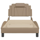 sengeramme uden madras Viana 80x200 cm kunstlæder cappuccinofarvet