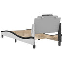 sengeramme uden madras Viana 90x190 cm kunstlæder sort og hvid