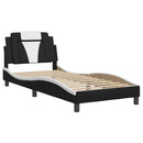 sengeramme uden madras Viana 90x200 cm kunstlæder sort og hvid