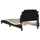 sengeramme uden madras Viana 90x200 cm kunstlæder sort og hvid