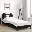 sengeramme uden madras Viana 90x200 cm kunstlæder sort og hvid