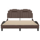 sengeramme uden madras Viana 140x190 cm kunstlæder brun