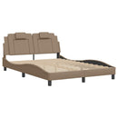 sengeramme uden madras Viana 140x190 cm kunstlæder cappuccinofarvet