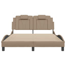 sengeramme uden madras Viana 140x190 cm kunstlæder cappuccinofarvet