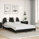 sengeramme uden madras Viana 140x200 cm kunstlæder sort og hvid