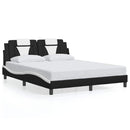sengeramme uden madras Viana 160x200 cm kunstlæder sort og hvid