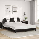 sengeramme uden madras Viana 160x200 cm kunstlæder sort og hvid