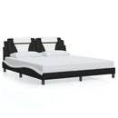 sengeramme uden madras Viana 180x200 cm kunstlæder sort og hvid