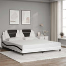 sengeramme uden madras Viana 180x200 cm kunstlæder hvid og sort