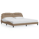 sengeramme uden madras Viana 200x200 cm kunstlæder cappuccinofarvet