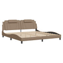 sengeramme uden madras Viana 200x200 cm kunstlæder cappuccinofarvet