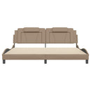 sengeramme uden madras Viana 200x200 cm kunstlæder cappuccinofarvet