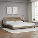 sengeramme uden madras Viana 200x200 cm kunstlæder cappuccinofarvet