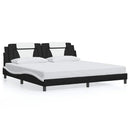 sengeramme uden madras Viana 200x200 cm kunstlæder sort og hvid