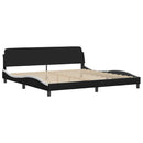 sengeramme uden madras Viana 200x200 cm kunstlæder sort og hvid