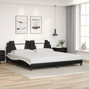sengeramme uden madras Viana 200x200 cm kunstlæder sort og hvid
