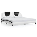 sengeramme uden madras Viana 200x200 cm kunstlæder hvid og sort