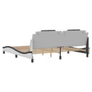 sengeramme uden madras Viana 200x200 cm kunstlæder hvid og sort