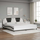 sengeramme uden madras Viana 200x200 cm kunstlæder hvid og sort