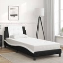 sengeramme uden madras Zadar 100x200 cm kunstlæder sort og hvid