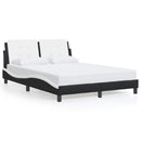 sengeramme uden madras Zadar 140x190 cm kunstlæder sort og hvid