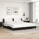 sengeramme uden madras Zadar 200x200 cm kunstlæder sort og hvid