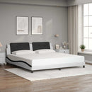 sengeramme uden madras Zadar 200x200 cm kunstlæder hvid og sort