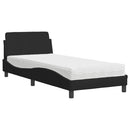 seng med madras Dover 80x200 cm stof sort