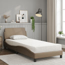 seng med madras Dover 80x200 cm kunstlæder cappuccinofarvet