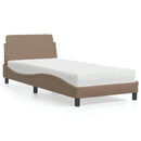 seng med madras Dover 80x200 cm kunstlæder cappuccinofarvet