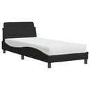 seng med madras Dover 90x190 cm stof sort